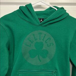 NBA Celtics kids hoodie. Green. Size M 10/12. Dime stains as shown. Fair